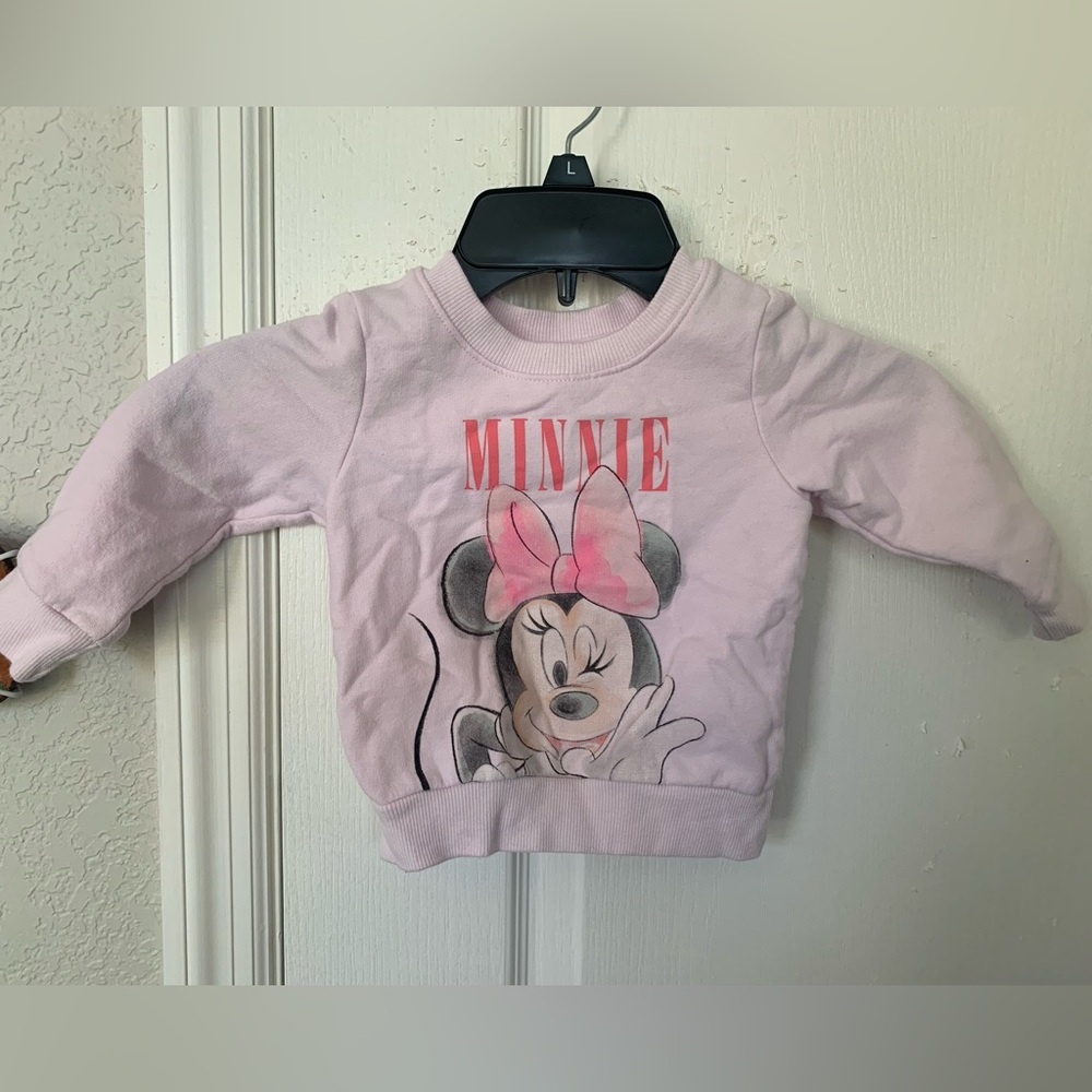 Disney Junior Pink Minnie Mouse Sweatshirt, Size 12 months